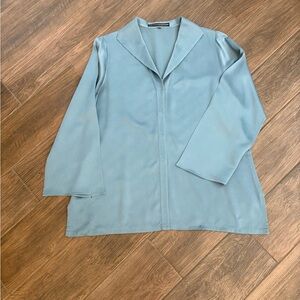 Linda Allard Ellen Tracy blue blouse, size 12